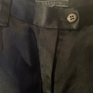 Prada Midnight Black Satin Pants Size 0 Petite